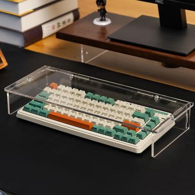 China Custom Splicing Thickened Desk Shelf Desktop Storage High Shelf Acrylic Clear Display Keyboard Dust Cover Keyboard Dustproof for sale