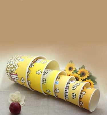 China Disposable New Listing Custom Logo Printed Big Popcorn Cups Paper Bucket for sale