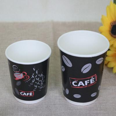 China Wholesale Disposable Hollow Layer Coffee Milk Tea Cups Double 8/14/16 Ounce Anti-scalding Drinking Paper Cup for sale