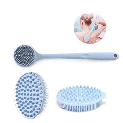 China Amazon Logo Best Silicone Soft Bath Eco - Friendly Wholesale Custom Soft Body Brush Long Handle for sale