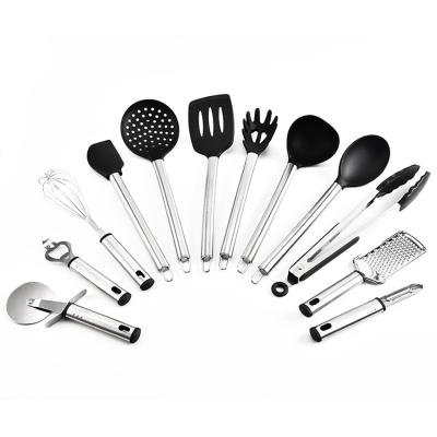 China Stainless Steel 15pcs , Silicone Tools Amazon Hot Selling Sustainable Kitchen Utenisl Set For Cooking And Baking for sale