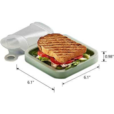 China Hot Sale Amazon Heatable Lunch Box Sandwich Toast Case Silicone Leakproof Soft Sealed Lunch Bento Box for sale