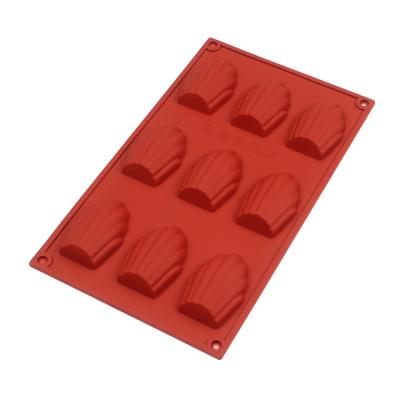 China 9 Viable Cavities Shell Shaped Silicone Molds Cake Pans for sale