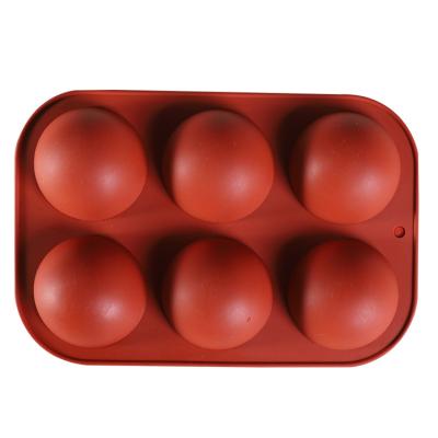 China Sustainable Cake DIY 6 Holes Silicone Cupcake Chocolate Baking Mold for sale