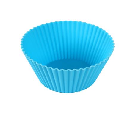 China Sustainable Hot Selling Muffin Amazon Baking Cups Reusable Non - Stick Cake Molds Silicone Cupcake for sale