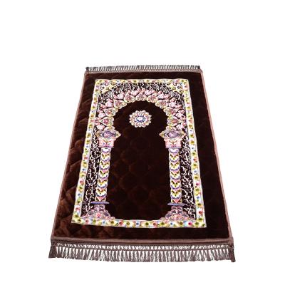 China 100% Polyester Waterproof Custom Fabric Foldable Islamic Muslim Kids Mini Size Prayer Mat for sale