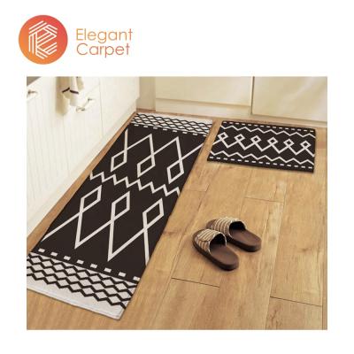 China Microfiber Polyester PP Kitchen And Bath Anti Slip Non Slip Door Mat for sale