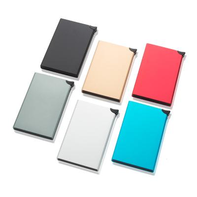 China Credit Card Metal Card Holder Shape Mini Slim Aluminum Wallet Automatic Noise Blocking Rfid ID Card Holder Up Credit Card Holder for sale