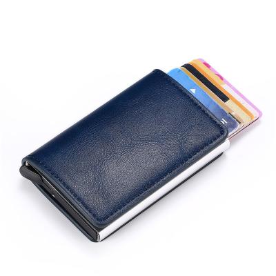 China RFID Blocking Protect Luxury Men Anti Rfid Brand Wallet ID Credit Bank Card Holder Blocking Leather Magic Protected Mini Small Money Wallets Slim Case for sale