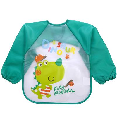 China Eva Long Sleeve Waterproof Washable Kids Baby Boy Girl Smocked Eating Dress Apron Bib Clothes for sale