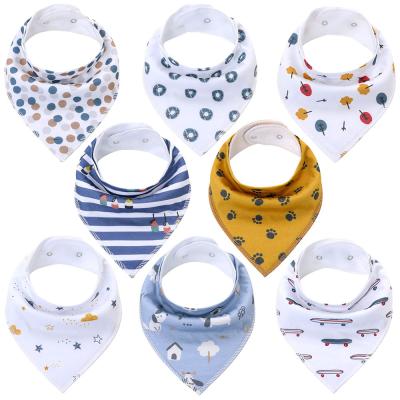 China Cheapest Infants Organic Cotton Baby Triangle Washable Wholesale Baby Bibs Towel Scarf Saliva Organic Triangle for sale