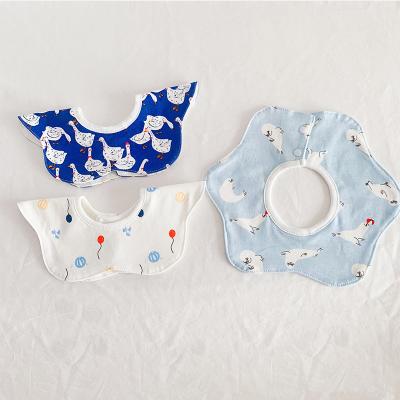 China 360 Degree Organic Cotton Baby Bib Infants Soft Rotatable Saliva Washable Waterproof Towel for sale