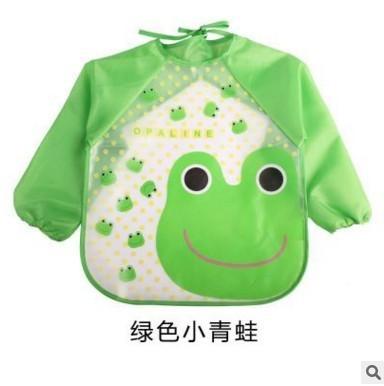 China Cheapest Wholesale Infant Green Baby Bibs Eva Washable Long Sleeve Waterproof Bib Baby Washable For Consumption for sale