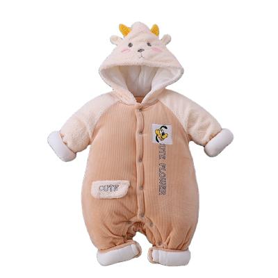 China Comfotable Outing Cute Newborn Thickened Boys Overalls Baby Winter One Piece Romper With Price for sale