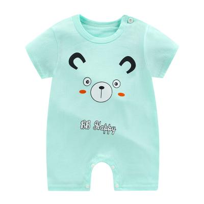 China Comfotable Summer Cotton Organic Children's Overalls Cute Baby Girls' Unisex Clothes Short Sleeve Baby Rompers for sale