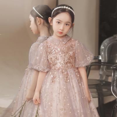 China Gauze Lace Dresses First Communion Party Wear Little Kids New Year Dress Comfotable Fluffy Girls Princess Ball Gown Flower for Kids for sale