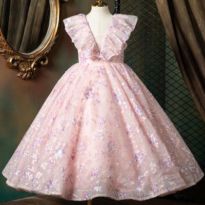 China Pink Girls First Communion Comfotable Wedding Party Ball Gown Birthday Party Wear Wholesale Flower Girl Dress Kids Princess Dress for sale