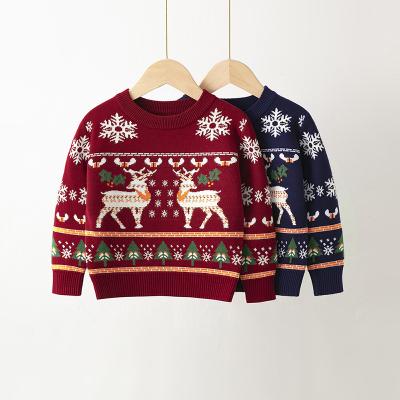 China New Autumn Winter Children Christmas Sweater Babies Sweater Unisex Cute Warm Knitted Clothes Viable for sale