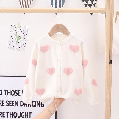 China Spring Sustainable Autumn Cute And Soft White Core Spun Yarn Baby Kids Sweater Cardigan Long Sleeve For Babies for sale