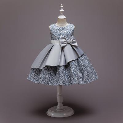 China Comfotable Fashion Cheap Blue Kids Flower New Lovely Girls Luxury Flower Fancy Dresses For Child for sale