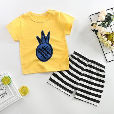 China Wholesale Children's Comfotable Boutique 2 Pcs Cotton Jumpsuits Setelan Baju Anak Laki Suits Boys Summer Clothing Sets for sale