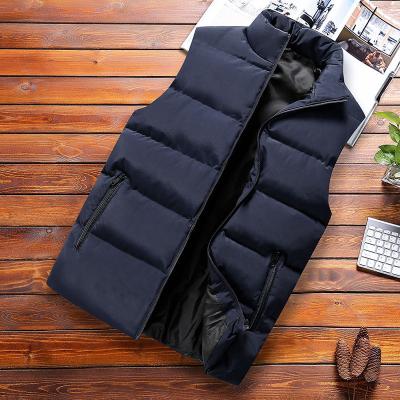 China Wholesale Custom Logo Sleeveless Outerwear Waistcoat Zipper Anti-wrinkle Winter Jacket Black Stitched Down Stripper Collar Vest Comic Men for sale