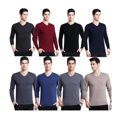 China Korean fashion trend anti-pilling casual solid knitted plus size fashion men crew v-neck plain wool for men sweatshirt sweaters for sale