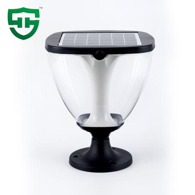 China 2021 Hot Selling Black 3W Custom ABS Aluminum Solar Outdoor Column Pillar Light For Garden for sale