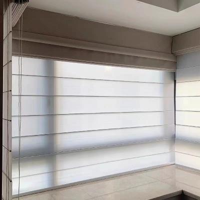 China Eco-friendly Durable Modern Light Luxury Metal Electric Roman Curtain Folding Blinds Hotel Living Room Rolling Blinds Curtains for sale