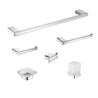 China Modern Hot Selling 6 Pieces 304 Stainless Steel Bathroom Set High Quality Towel Rack for sale