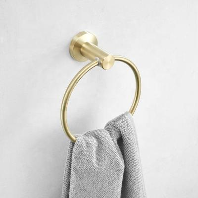 China Modern Stainless Steel Rings Gold Towel Ring Bathroom Accessories for sale