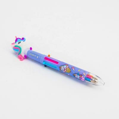 China Multicolor unicorn six ball pen with light 16.5*2.6CM for sale