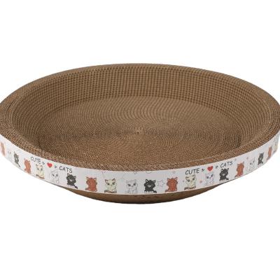 China Viable Cat Toys Cardboard Paper Cat Scratcher Bowl Shape Scratch Board Cat Nest for sale