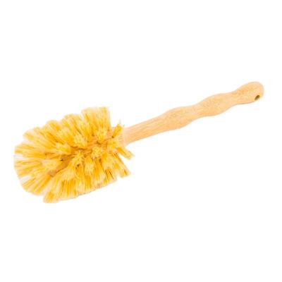 China Sustainable Household Wooden Dish Brush Factory Sisal Dish Scrubber Brush For Bottle Cleaning With Long Handle for sale