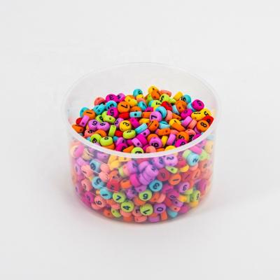 China Multi Color Acrylic Bracelet Kids DIY Plastic Round Beads Open Accessories Alphanumeric Beads for sale