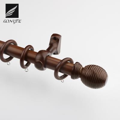 China CLASSIC LONGTE wood curtain pole finial wood curtain rod bracket MT002 for sale