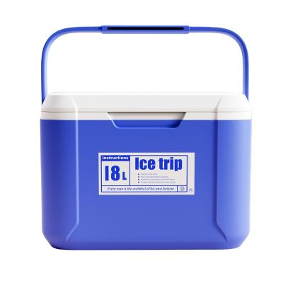 China Waterproof 18L Insulation Picnic Outdoor Portable Large Beer Can Drinking Ice Plastic Insulated Cooler Box for sale