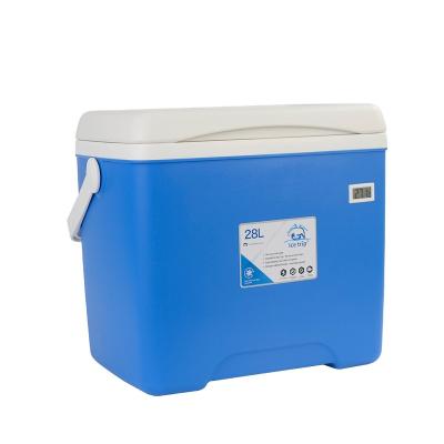 China 28L Ice Box Waterproof Plastic Portable Outdoor Camping Medical Vaccine Box Cooler Ice Chest Cooler Transport Cooler for sale