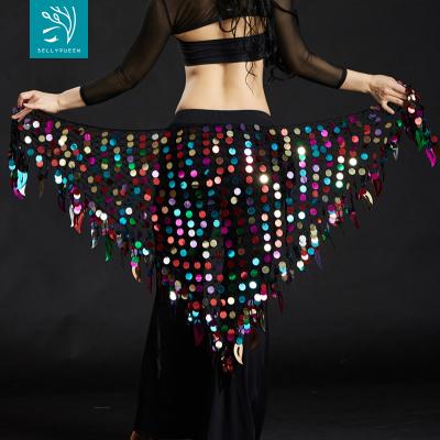 China Hip Scarf Belly Dance Triangle Hip Scarf with Sequins BellyQueen for sale