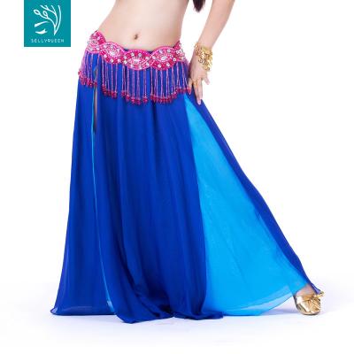 China Hip Scarf Chiffon Double Colors Belly Dance BellyQueen Skirt for sale