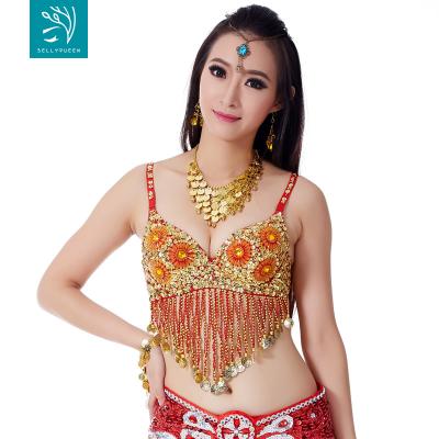 China from above & Tees Sequin Beaded Belly Dance Bra With Tassel And Coins BellyQueen for sale