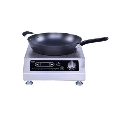 China 3500W Time Preset Kitchen Appliances Customized Commercial Single Burner, Concave Induction Wok Cooker for sale