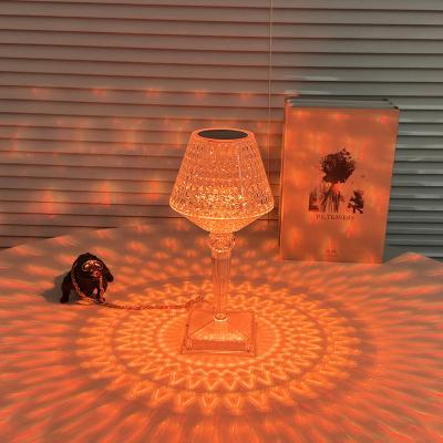 China Modern Atmosphere Lamp Romantic Internet Celebrity Photo Wine Crystal Lamp Bedroom Bedside LED Glass Decorative Light for sale