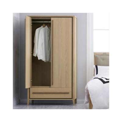 China 2021 Modern Best Selling Solid Wood Bedroom Furniture Wardrobe Storage Double Door Wooden Bedroom Wardrobe for sale