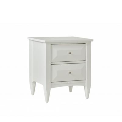 China Modern Made In China Luxury White Wooden Bedside Table Bedside Table With 2 Drawers for sale