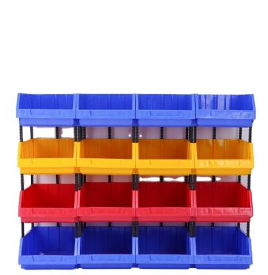 China Traditional Home and Garage Use 50pcs Stackable Storage Barrel Bins Plastic Mounted Wall Storage Bins Set for sale