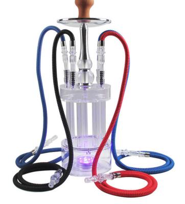 China 2021 Fancy Healthy Smoking Factory Directly Sells New Color For Four Person Hookah Set Product Light Arabic Acrylic Hookah Set Hookahs for sale