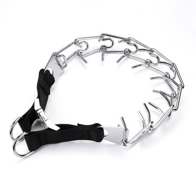 China Custom Hot Selling Amazon Dog Choke Fork Pinch Collar High Quality Adjustable Pointed Popular Tactical Training Dog Chain for sale