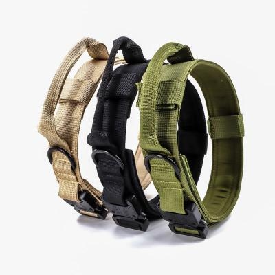 China Padded Dog Training 1000D Wide Dog Collar Military Adjustable Tactical Heavy Nylon Outdoor Pet Dog Collar for sale