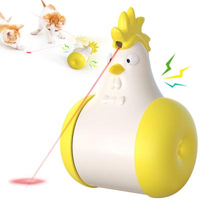 China Wholesale Viable Multifunctional Infrared Light Interactive Automatic Sliding Indicator Swing Squeaking Chicken Laser Cat Toy for sale